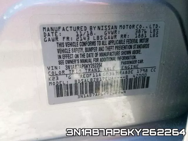 3N1AB7AP6KY262264 фото 2