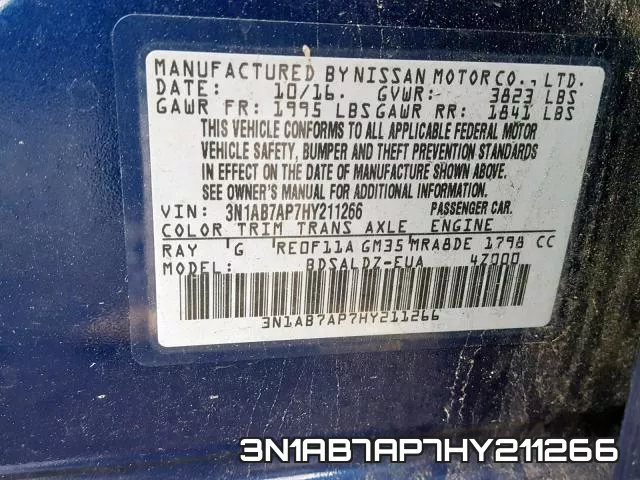 3N1AB7AP7HY211266 фото 2