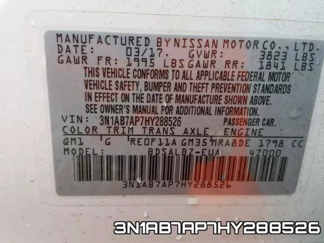 3N1AB7AP7HY288526 фото 2