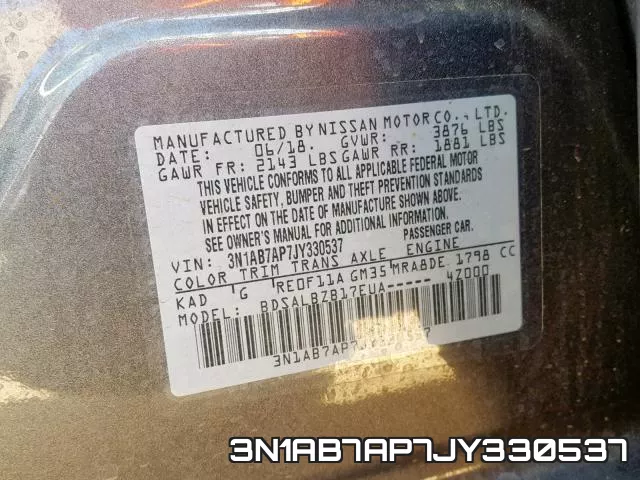 3N1AB7AP7JY330537 фото 2