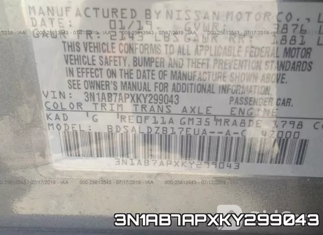 3N1AB7APXKY299043 фото 10