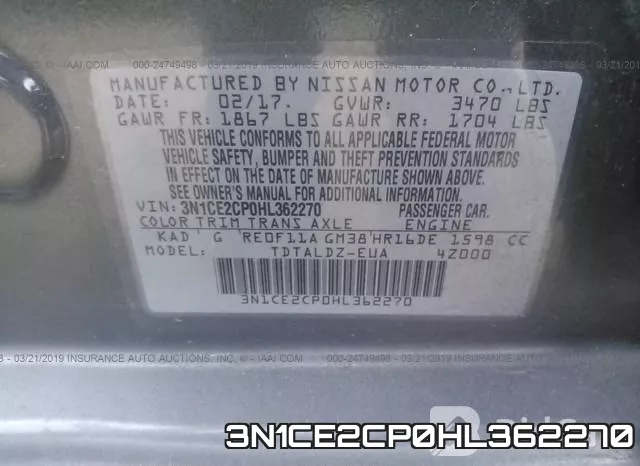 3N1CE2CP0HL362270 фото 10