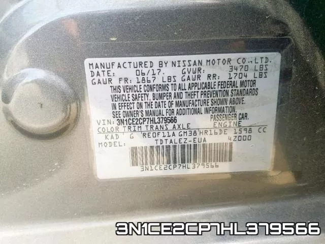 3N1CE2CP7HL379566 фото 2