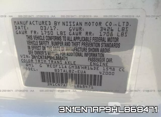 3N1CN7AP9HL868471 фото 10