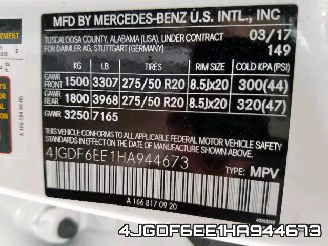 4JGDF6EE1HA944673 фото 2
