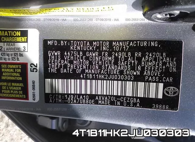 4T1B11HK2JU030303 фото 10