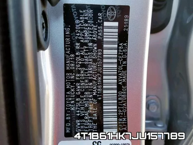 4T1B61HK7JU157789 фото 2
