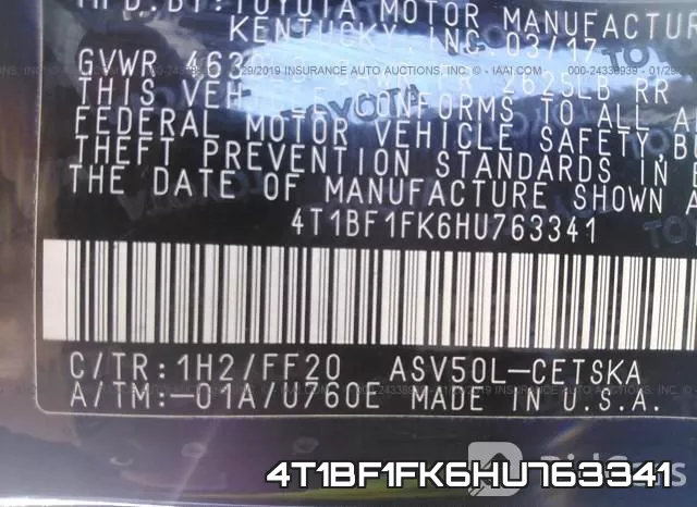 4T1BF1FK6HU763341 фото 10