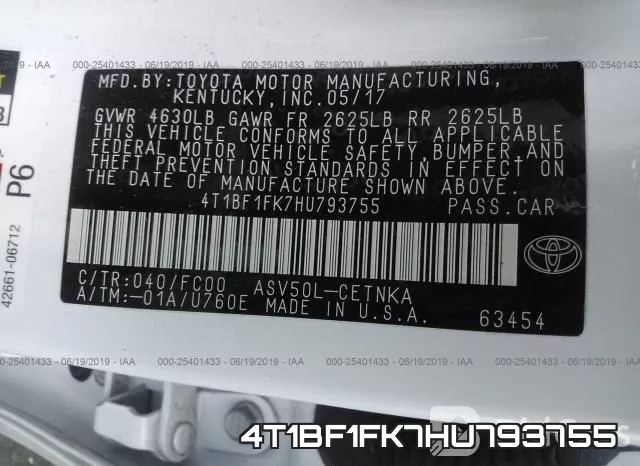 4T1BF1FK7HU793755 фото 10