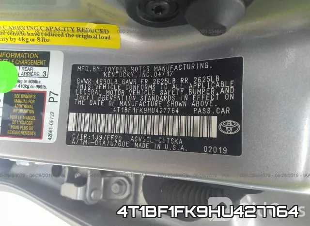 4T1BF1FK9HU427764 фото 10