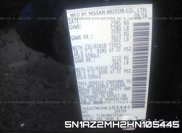 5N1AZ2MH2HN105445 фото 10