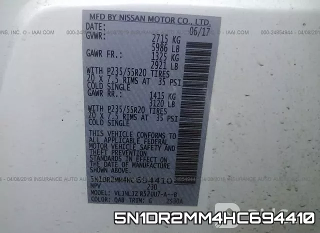 5N1DR2MM4HC694410 фото 10
