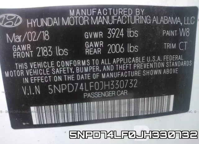 5NPD74LF0JH330732 фото 9