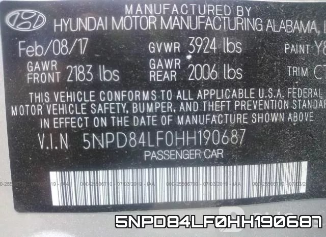 5NPD84LF0HH190687 фото 10