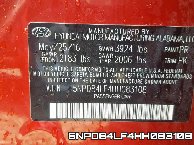 5NPD84LF4HH083108 фото 2