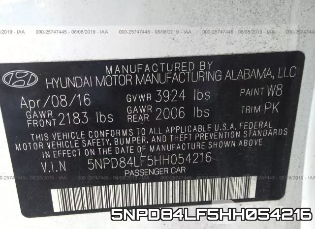 5NPD84LF5HH054216 фото 10