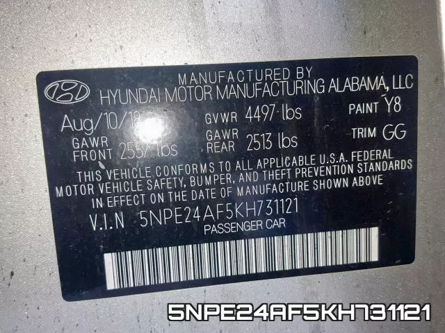 5NPE24AF5KH731121 фото 2