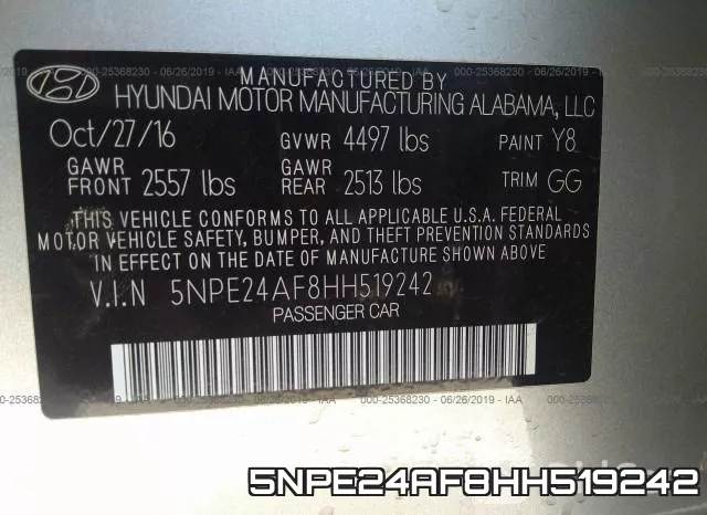 5NPE24AF8HH519242 фото 10