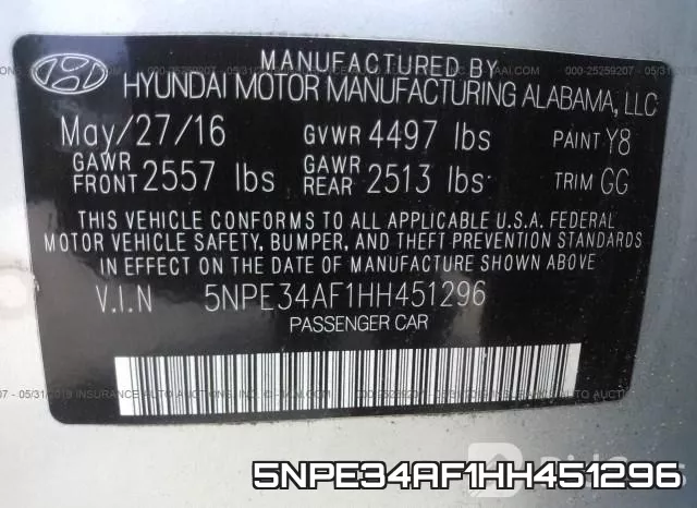 5NPE34AF1HH451296 фото 10