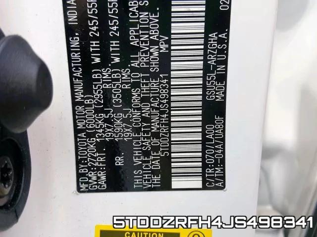 5TDDZRFH4JS498341 фото 2