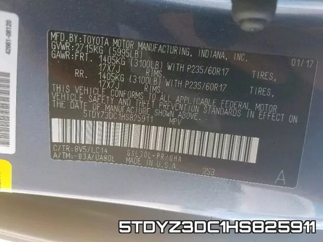 5TDYZ3DC1HS825911 фото 2