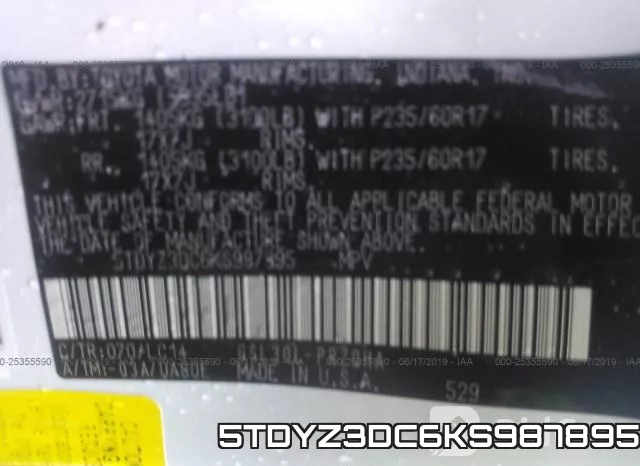 5TDYZ3DC6KS987895 фото 10