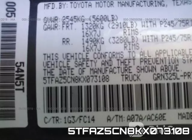 5TFAZ5CN8KX073108 фото 10