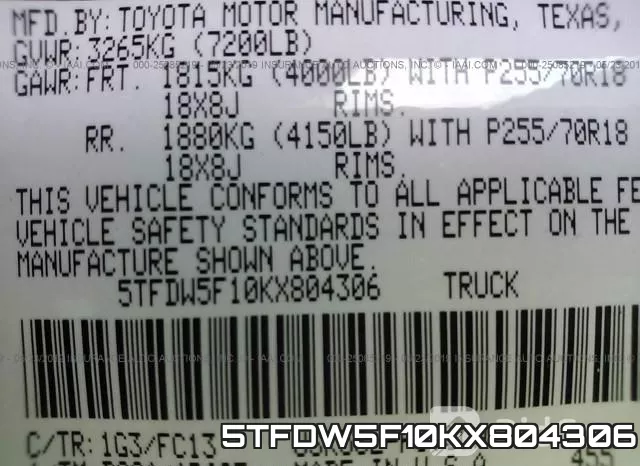 5TFDW5F10KX804306 фото 10