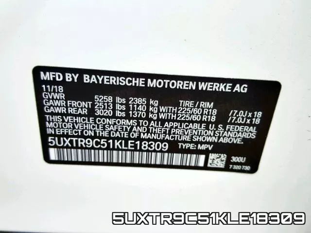 5UXTR9C51KLE18309 фото 2