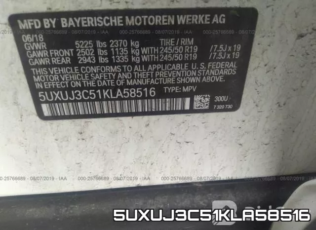 5UXUJ3C51KLA58516 фото 10