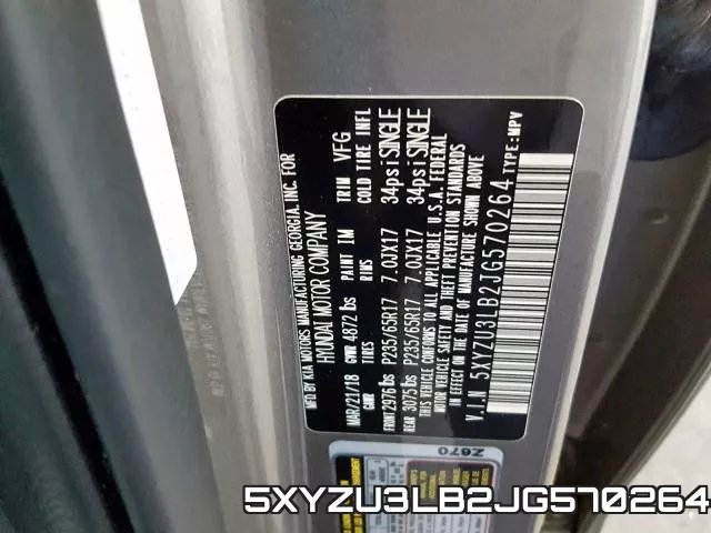 5XYZU3LB2JG570264 фото 2