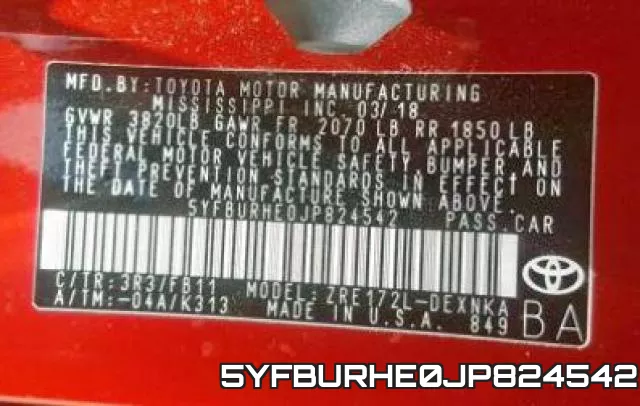 5YFBURHE0JP824542 фото 2