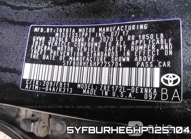5YFBURHE6HP725704 фото 10