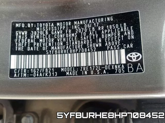 5YFBURHE8HP708452 фото 2
