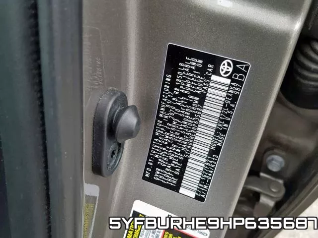 5YFBURHE9HP635687 фото 2