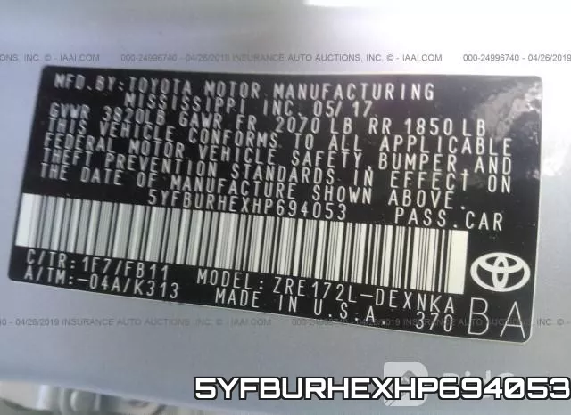 5YFBURHEXHP694053 фото 10