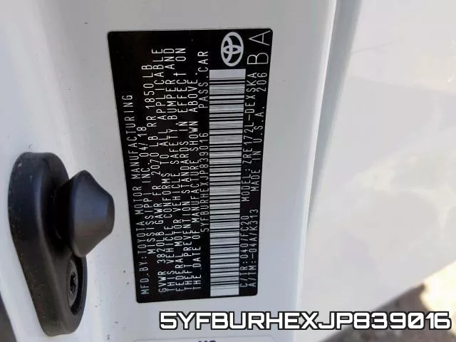 5YFBURHEXJP839016 фото 2