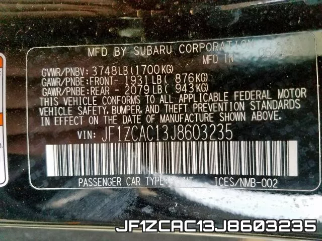 JF1ZCAC13J8603235 фото 2