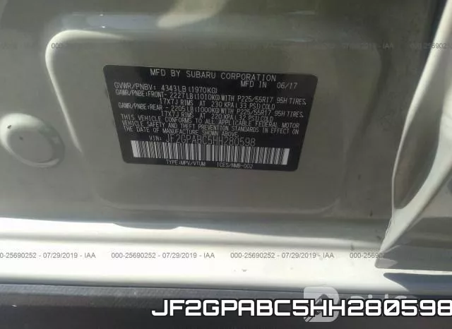 JF2GPABC5HH280598 фото 10