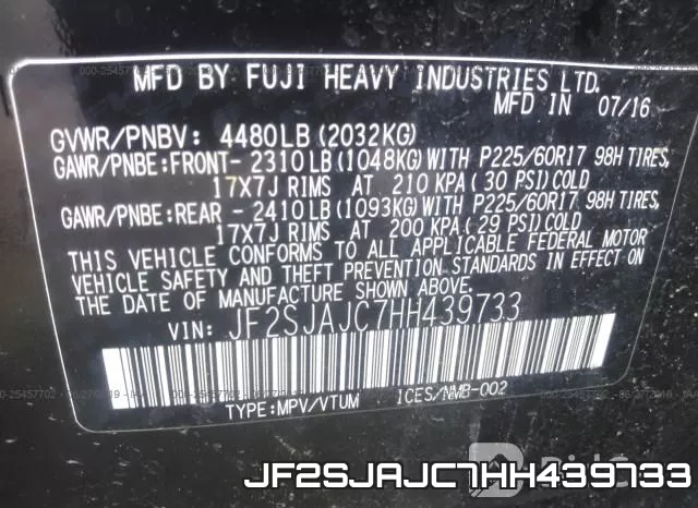 JF2SJAJC7HH439733 фото 10