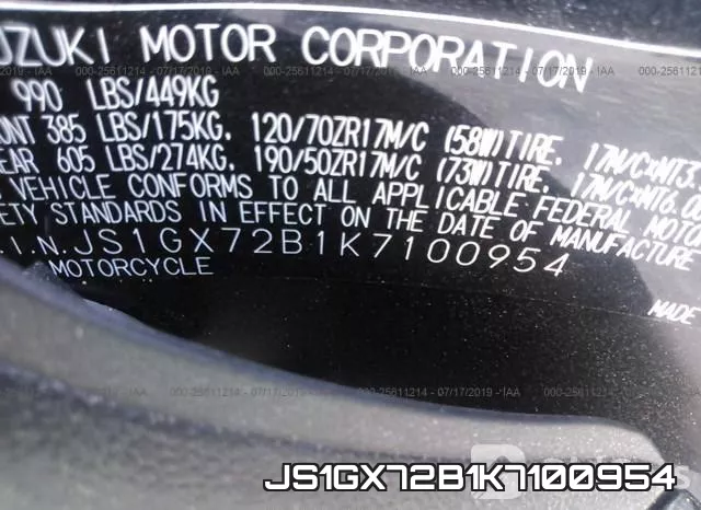 JS1GX72B1K7100954 фото 2