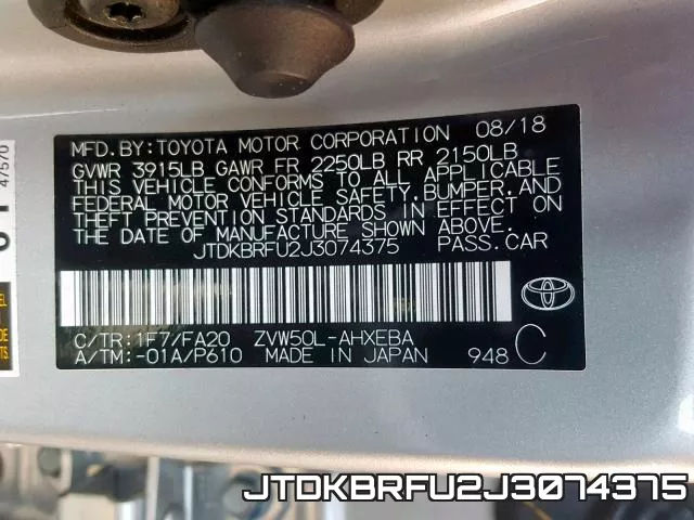 JTDKBRFU2J3074375 фото 2