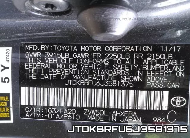 JTDKBRFU6J3581375 фото 10