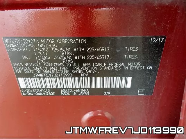 JTMWFREV7JD113990 фото 2