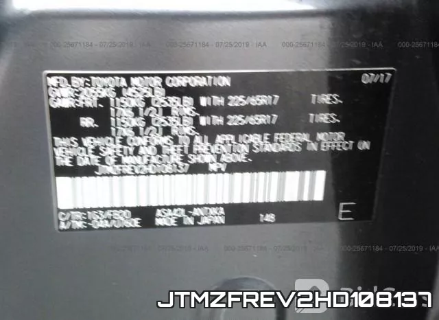 JTMZFREV2HD108137 фото 10