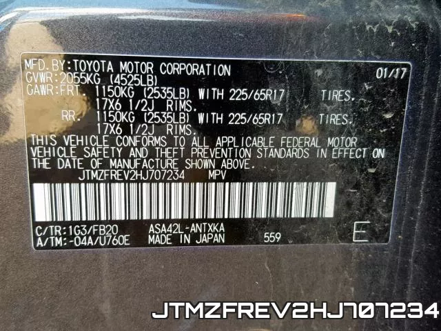 JTMZFREV2HJ707234 фото 2