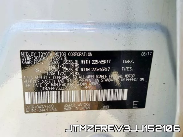JTMZFREV3JJ152106 фото 2