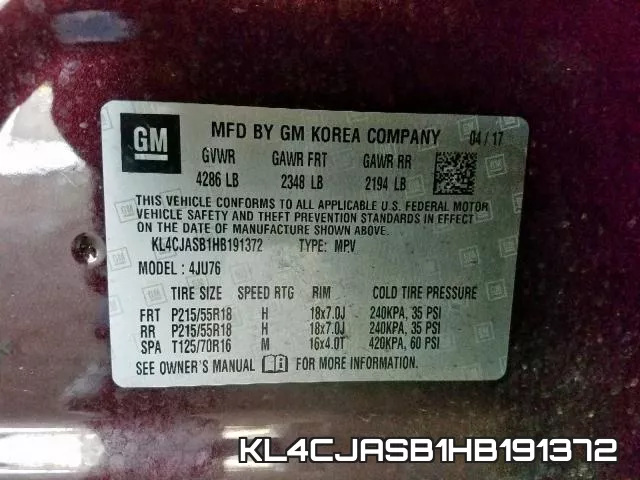 KL4CJASB1HB191372 фото 2