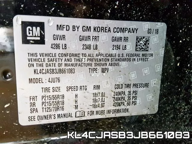 KL4CJASB3JB661083 фото 2
