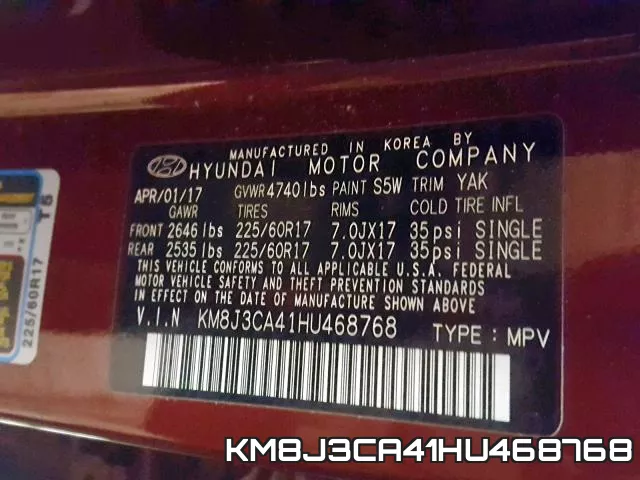 KM8J3CA41HU468768 фото 2